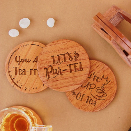 Wooden Round Tea Coaster